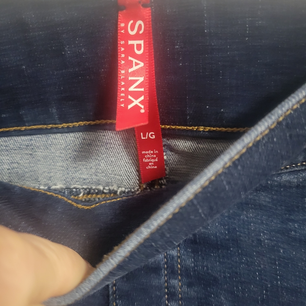 Womens Spanx Distressed Denim Legging Size Large - Picture 2 of 7